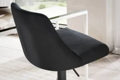 Barhocker schwarz Samt B/H/T: ca. 45x106x51 cm