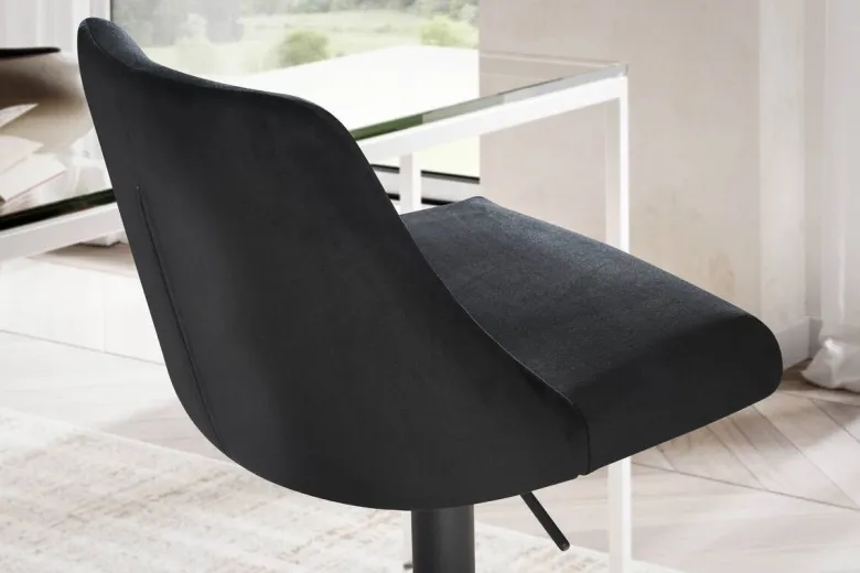 Barhocker schwarz Samt B/H/T: ca. 45x106x51 cm
