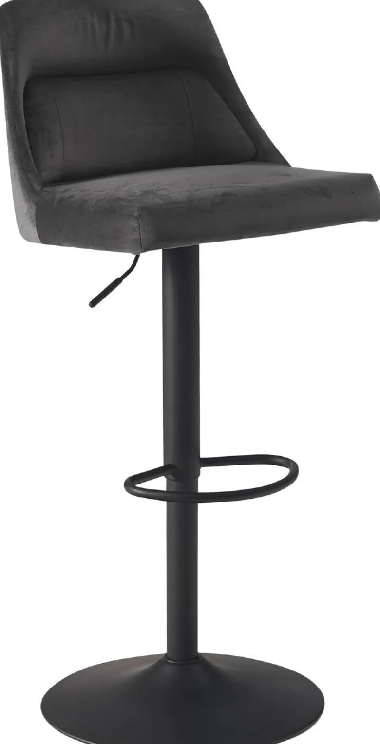 Barhocker schwarz Samt B/H/T: ca. 45x106x51 cm