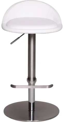 Barhocker weiß Edelstahl Kunstleder Edelstahl