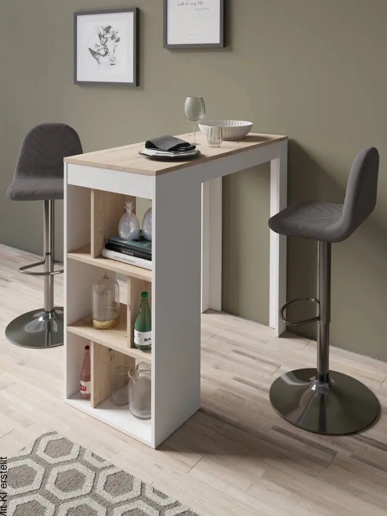 Bartisch MOBY Eiche Artisan Nachbildung weiß B/H/T: ca. 110x104x50 cm