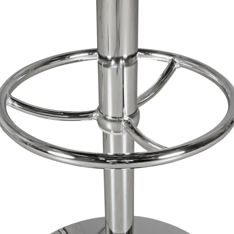 Bartisch schwarz matt silber glänzend Kunstleder B/H/T: ca. 60x68x60 cm
