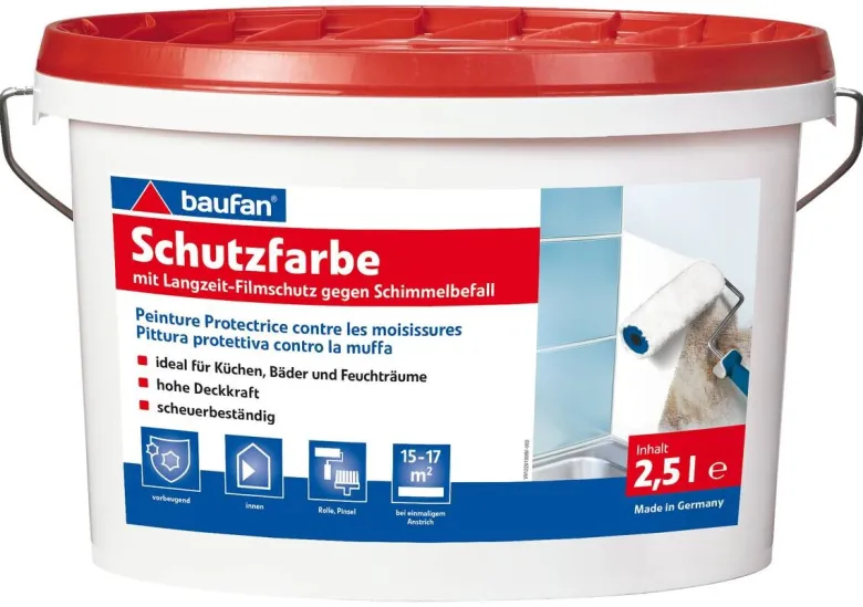 Baufan Anti-Schimmelfarbe weiß ca. 2,5 l
