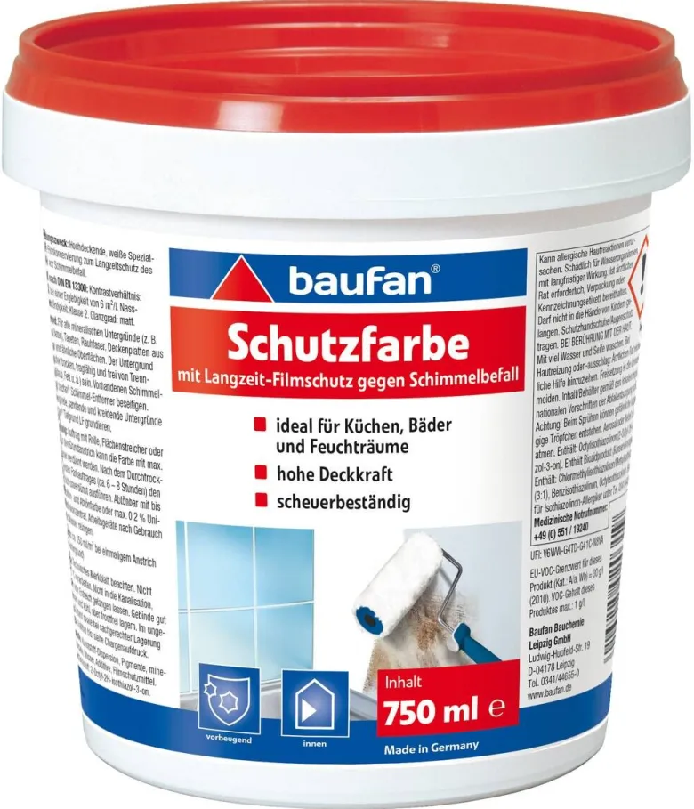 Baufan Anti-Schimmelfarbe weiß ca. 0,75 l
