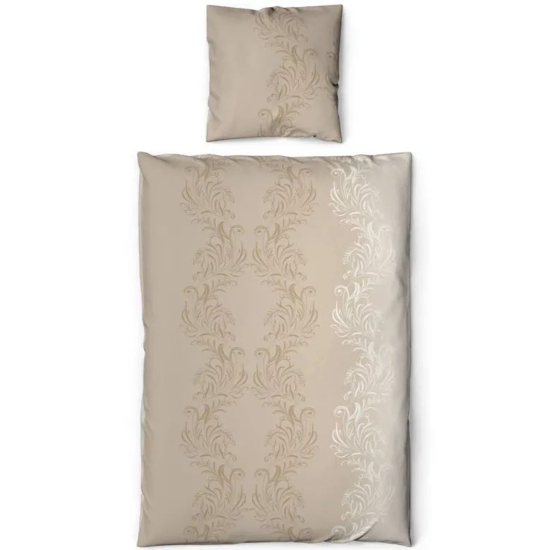 Baumwoll Bettwäsche Biber taupe Baumwolle B/L: ca. 155x220 cm