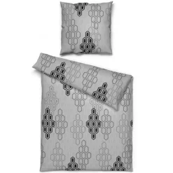 Baumwoll Bettwäsche Cotton touch grau Baumwolle B/L: ca. 135x200 cm