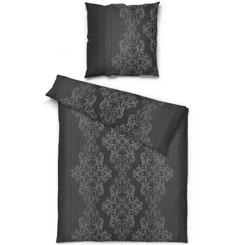 Baumwoll Bettwäsche Cotton touch anthrazit Baumwolle B/L: ca. 135x200 cm
