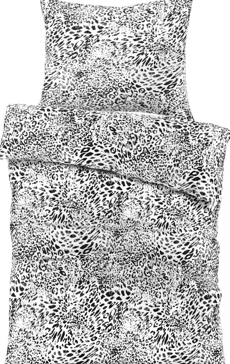 Baumwoll Bettwäsche Satin grau Baumwolle B/L: ca. 135x200 cm