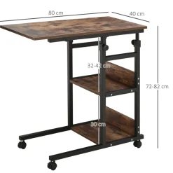 Beistelltisch braun dunkel Nachbildung B/H/T: ca. 80x72x40 cm