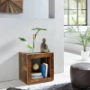 Beistelltisch braun lackiert Echtholz B/H/T: ca. 45x45x35 cm