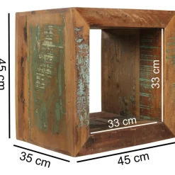 Beistelltisch braun lackiert Echtholz B/H/T: ca. 45x45x35 cm
