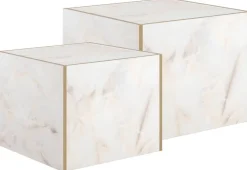 Beistelltisch Brilon weiß gold Optik B/H/T: ca. 43x35x43 cm
