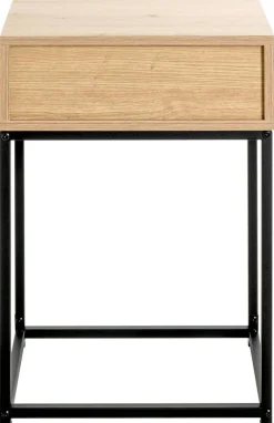 Beistelltisch Eiche hell Nachbildung schwarz B/H/T: ca. 40x60x28 cm