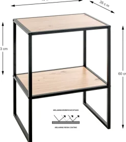 Beistelltisch Eiche Nachbildung schwarz B/H/T: ca. 45x60x40 cm