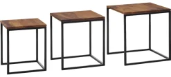 Beistelltisch 3er-Set. rosenholz Holz B/H/T: ca. 40x42x40 cm
