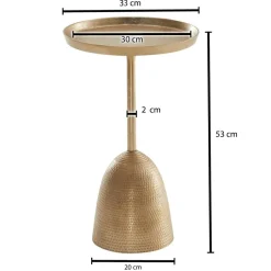 Beistelltisch gold B/H/T: ca. 33x53x33 cm
