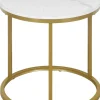 Beistelltisch Lisa Marmoroptik weiß gold D: ca. 39,5 cm