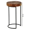 Beistelltisch natur schwarz Echtholz Metall B/H/T: ca. 28x45x28 cm