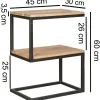 Beistelltisch natur schwarz pulverbeschichtet Akazie Metall B/H/T: ca. 45x60x30 cm