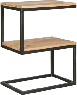 Beistelltisch natur schwarz pulverbeschichtet Akazie Metall B/H/T: ca. 45x60x30 cm