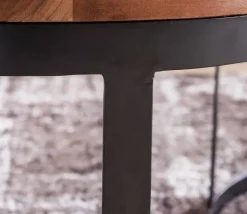 Beistelltisch natur schwarz Akazie Metall