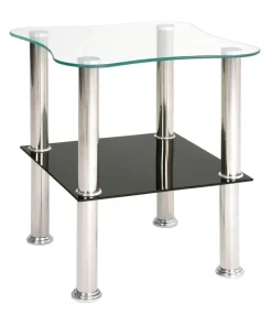 Beistelltisch schwarz Chrom Optik B/H/T: ca. 40x47x40 cm