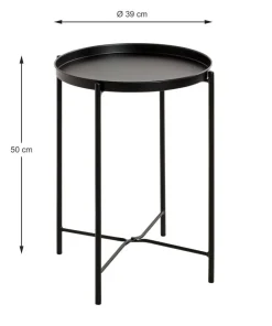 Beistelltisch schwarz H/D: ca. 50x39 cm