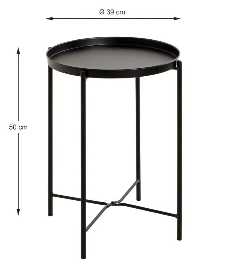 Beistelltisch schwarz H/D: ca. 50x39 cm