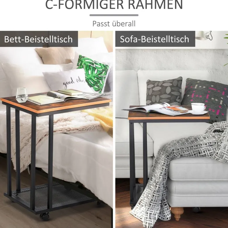 Beistelltisch 833-606 schwarz walnuss B/H/T: ca. 51x65x36 cm