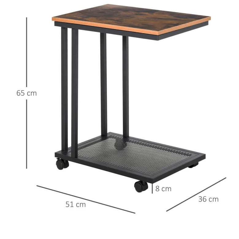 Beistelltisch 833-606 schwarz walnuss B/H/T: ca. 51x65x36 cm