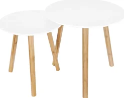 Beistelltisch Sensation weiß natur H/D: ca. 38x48 cm