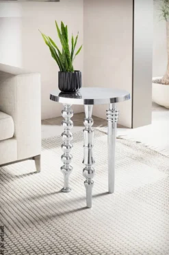Beistelltisch silber B/H/T: ca. 44x44x63 cm
