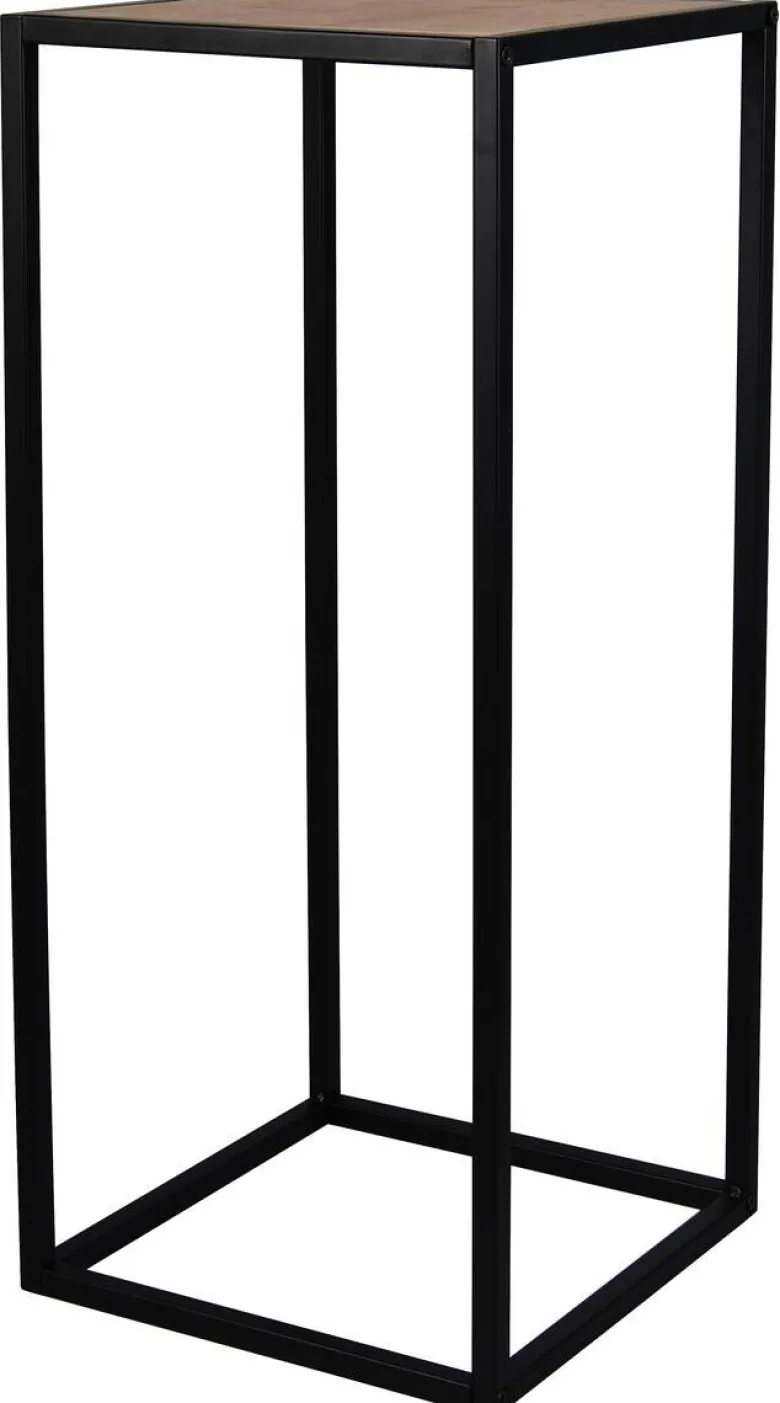 Beistelltisch Valery Eiche Artisan Nachbildung schwarz Metall MDF B/H/T: ca. 30x70x30 cm