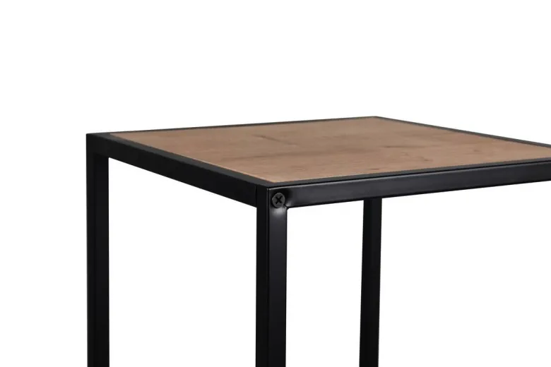 Beistelltisch Valery Eiche Artisan Nachbildung schwarz Metall MDF B/H/T: ca. 30x70x30 cm