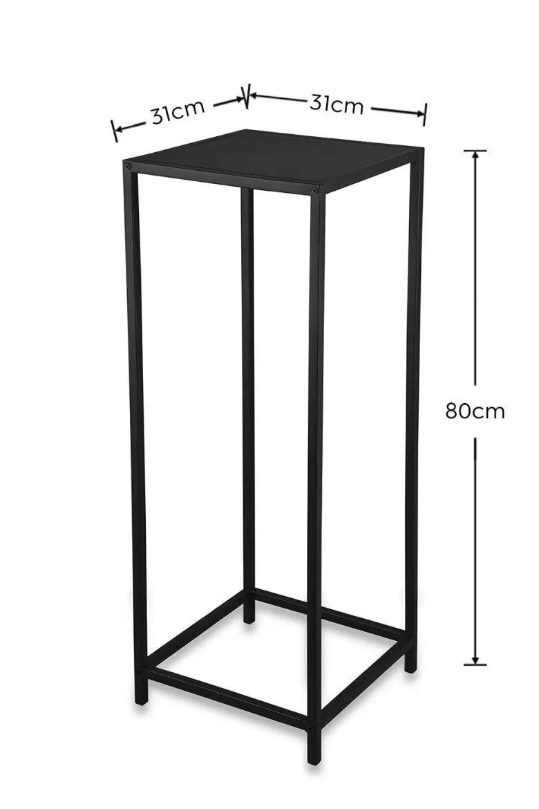 Beistelltisch Vera schwarz lackiert Metall B/H/T: ca. 31x80x31 cm