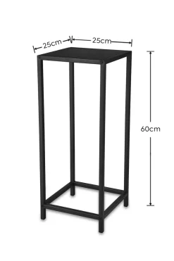 Beistelltisch Vera schwarz lackiert Metall B/H/T: ca. 25x60x25 cm