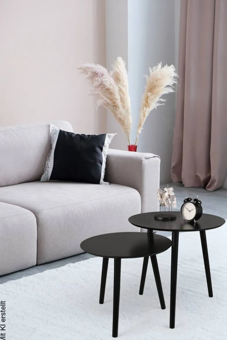 Beistelltisch Vilma schwarz H/D: ca. 50x50 cm
