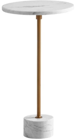 Beistelltisch weiß gold Marmor B/H/T: ca. 30x56x30 cm