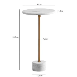 Beistelltisch weiß gold Marmor B/H/T: ca. 30x56x30 cm