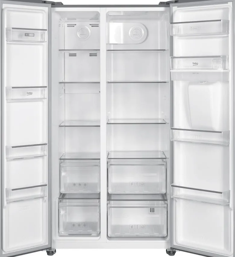 Beko Side-by-side Kühl-/Gefrierkombination GNO5322WDXPN Edelstahl B/H/T: ca. 90x177x66 cm
