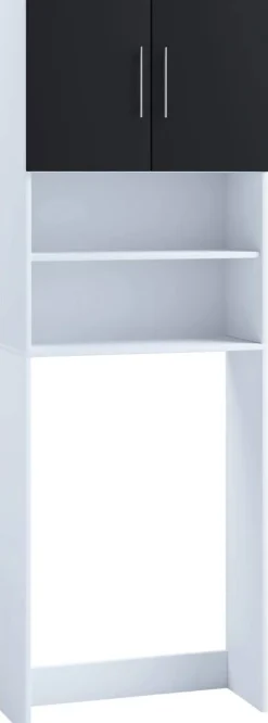 Überbauschrank Jutas weiß schwarz B/H/T: ca. 64x190x25 cm
