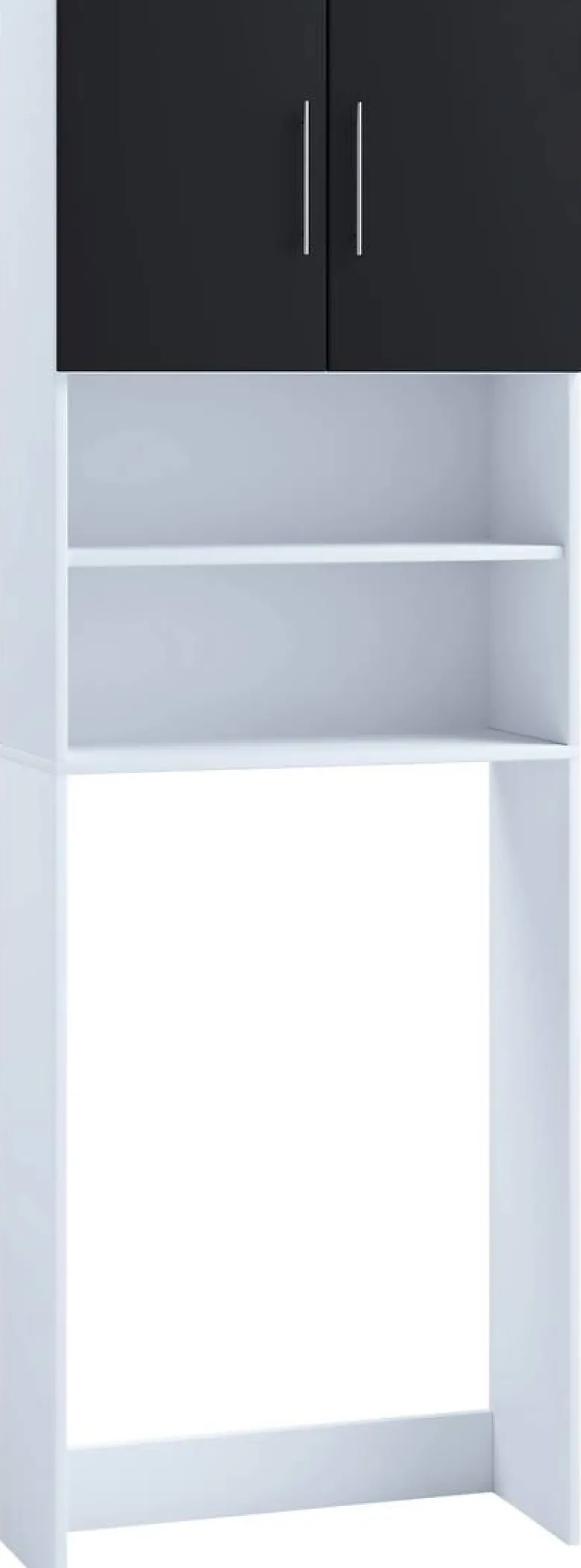 Überbauschrank Jutas weiß schwarz B/H/T: ca. 64x190x25 cm