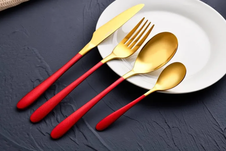 BERGNER Besteckset Lisboa red rot Edelstahl 16 tlg.