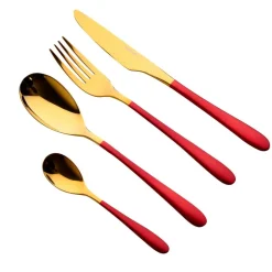 BERGNER Besteckset Lisboa red rot Edelstahl 16 tlg.