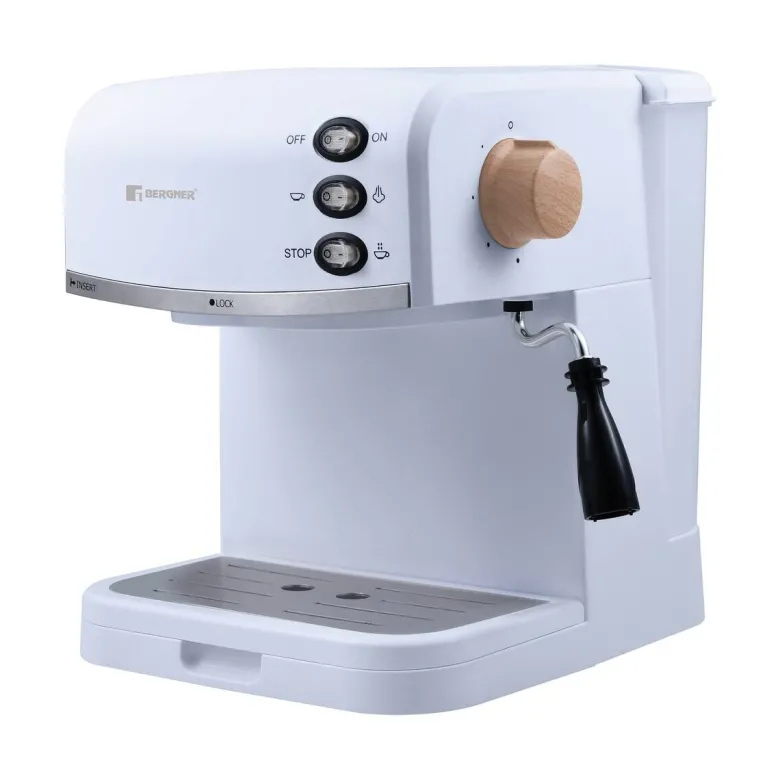 BERGNER Espressomaschine weiß Aluminium B/H/L: ca. 29,5x31x33,5 cm