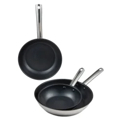 BERGNER Frypan-Set GOURMET silber Edelstahl B/H/L: ca. 26,5x16,3x48 cm