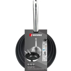 BERGNER Frypan-Set GOURMET silber Edelstahl B/H/L: ca. 26,5x16,3x48 cm