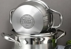BERGNER Kasserolle GOURMET silber Edelstahl B/H/L/D: ca. 21,5x14x29,5x20 cm