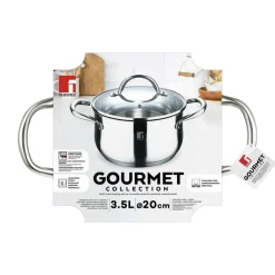 BERGNER Kasserolle GOURMET silber Edelstahl B/H/L/D: ca. 21,5x14x29,5x20 cm