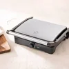 BERGNER Kontaktgrill silber B/H/L: ca. 15x37x38 cm